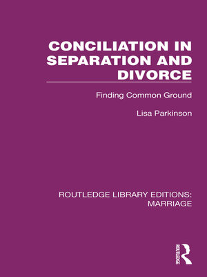 cover image of Conciliation in Separation and Divorce